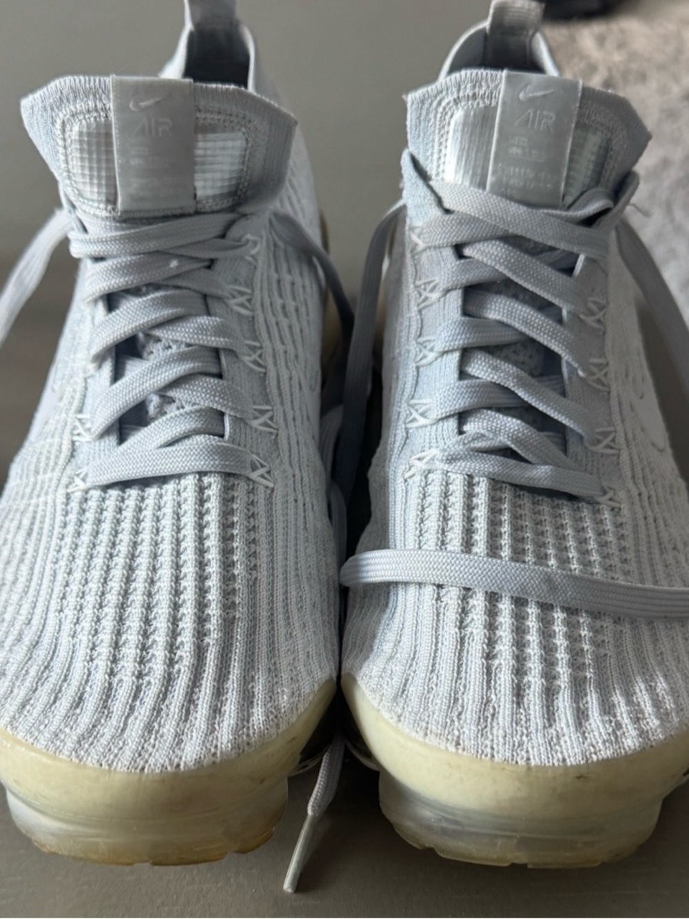 Nike Light Gray Knit Air VaporMax Sneakers